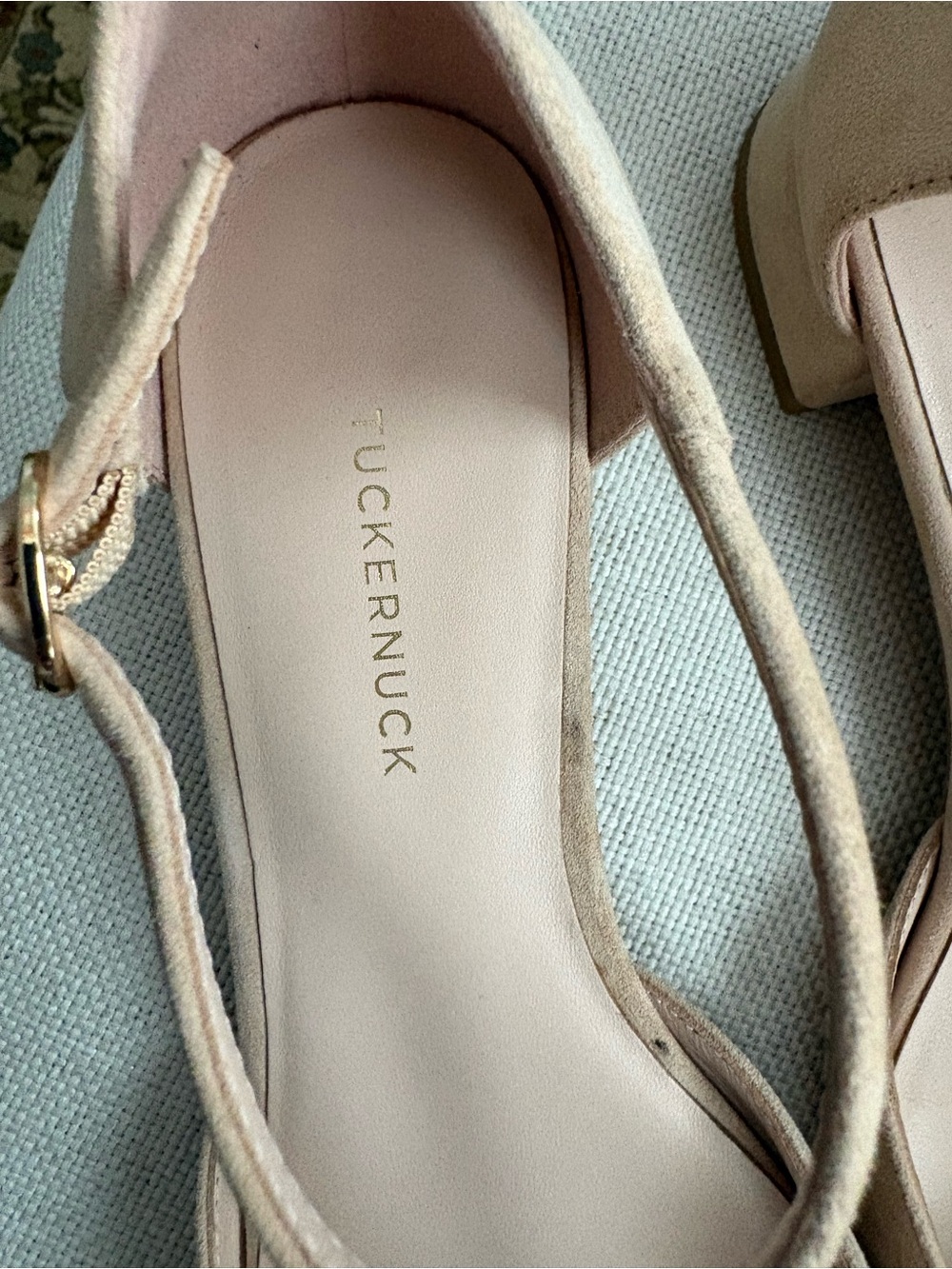 Tuckernuck Shoes Tan Grosgrain Collins Flats Women’s 7.5 Neutral Classic - Picture 6 of 11